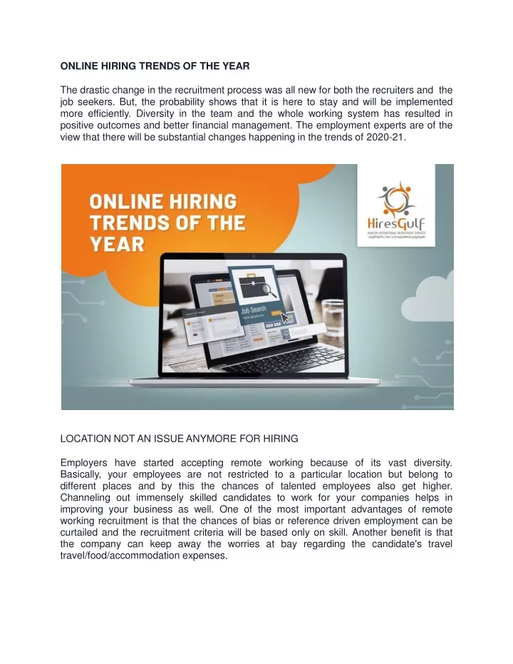 online hiring trends of the year the drastic