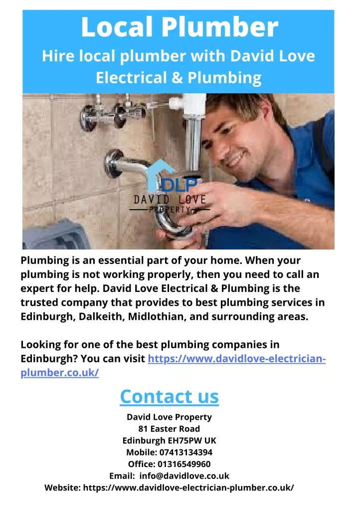 local plumber hire local plumber with david love