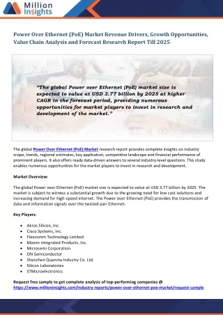 power over ethernet poe market revenue drivers