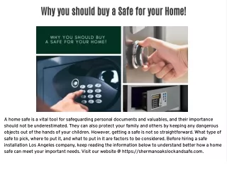 why you should buy a safe for your home