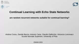 Continual Learning with Echo State Networks