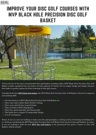 Improve Your Disc Golf Courses With MVP Black Hole Precision Disc Golf Basket