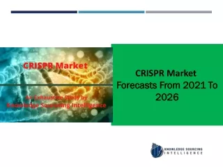 CRISPR Market to grow at a CAGR of 35.96%(2019-2026)