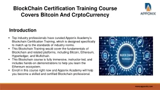 BlockChain Training Course | CrptoCurrency & Blcokchain Certification Online Cou