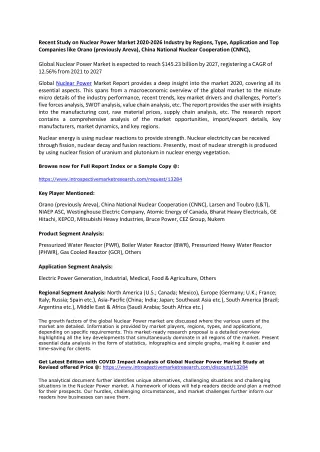 recent study on nuclear power market 2020 2026