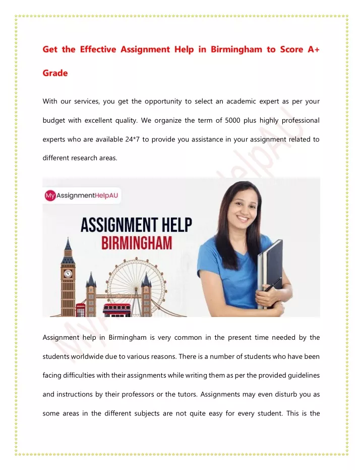 get the effective assignment help in birmingham