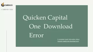 Quicken Capital One  Download Error