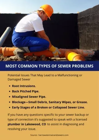 MOST COMMON TYPES OF SEWER PROBLEMS