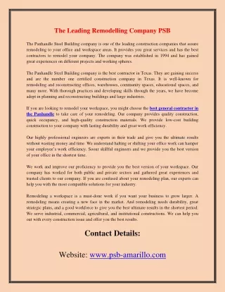 the leading remodelling company psb