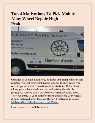 top 4 motivations to pick mobile alloy wheel