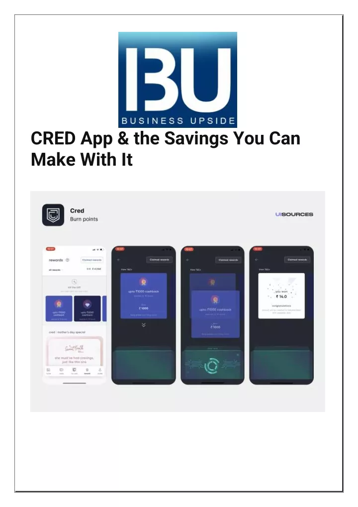 cred app the savings you can make with it