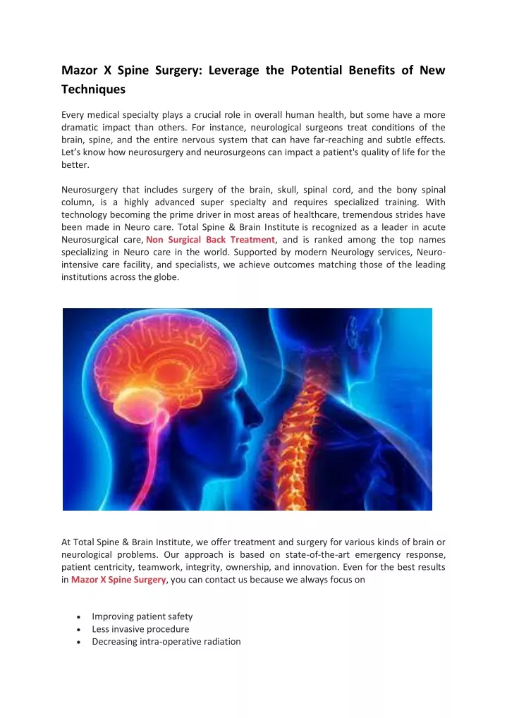 mazor x spine surgery leverage the potential