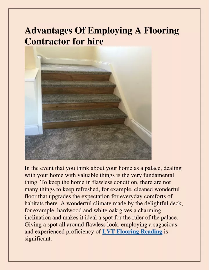 advantages of employing a flooring contractor