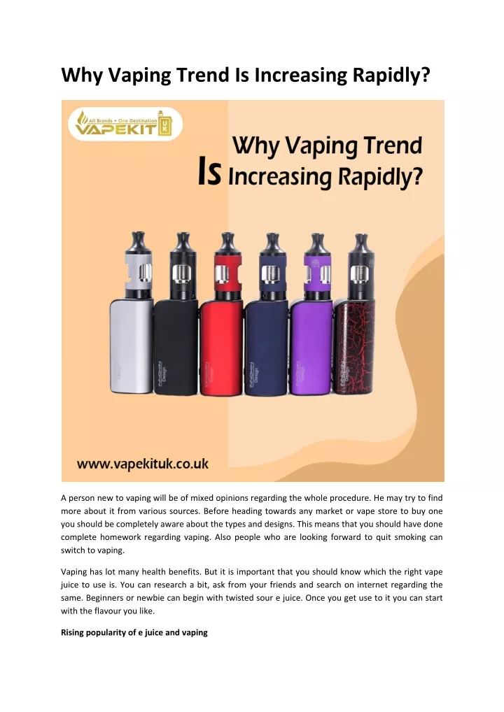 why vaping trend is increasing rapidly