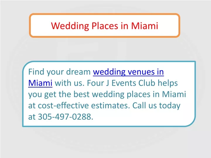 wedding places in miami