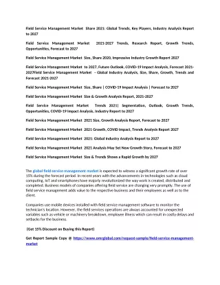 field service management market share 2021 global