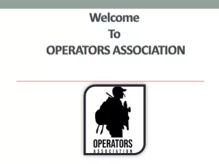 welcome to operators association
