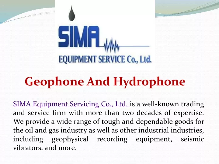 geophone and hydrophone