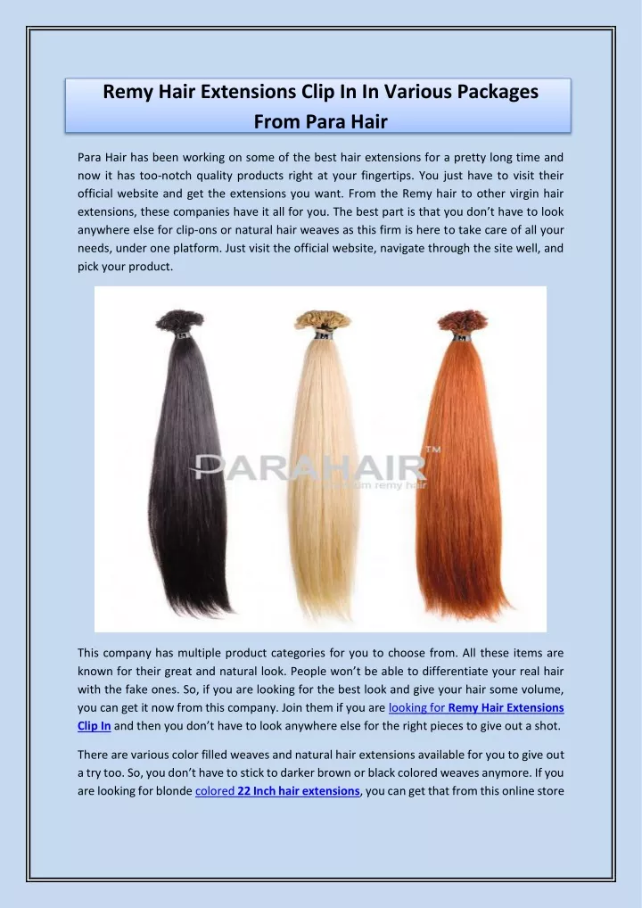 remy hair extensions clip in in various packages