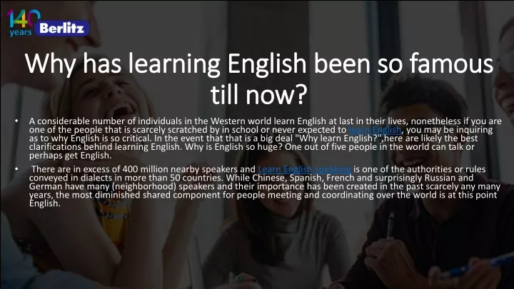 why has learning english been so famous till now