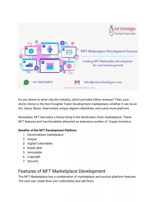 Where To Get The Best NFT Marketplace Development Services?
