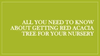 All You Need To Know About Getting Red Acacia Tree For Your Nursery