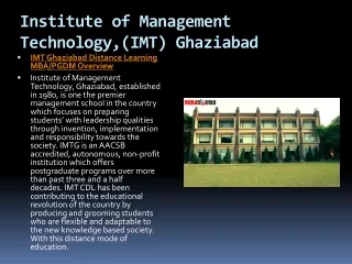 IMT Ghaziabad distance learning PGDM