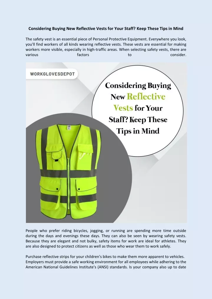 considering buying new reflective vests for your