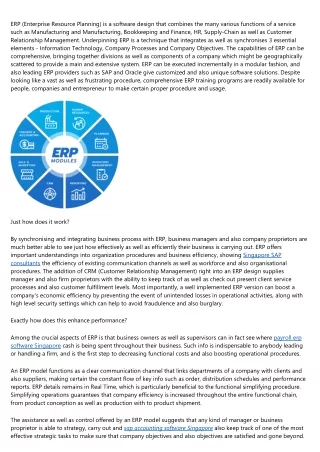 erp enterprise resource planning is a software