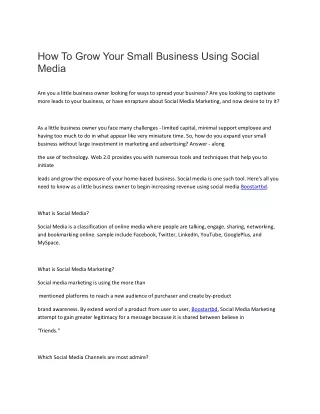 How To Grow Your Small Business Using Social Media