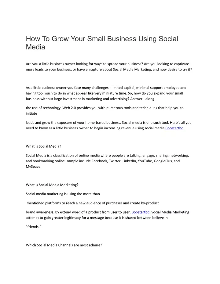 how to grow your small business using social media