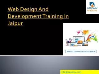 Web Design And Development Training In Jaipur  PPT