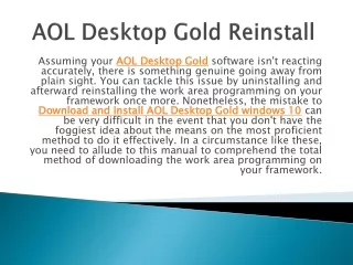 AOL Desktop Gold Reinstall
