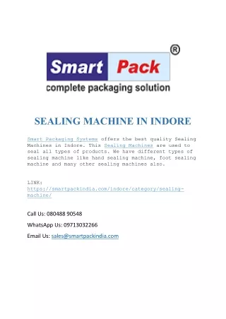 INDORE SEALING MACHINE