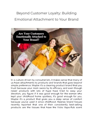 beyond customer loyalty building