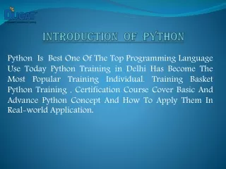 Best Online PYTHON Training In Delhi