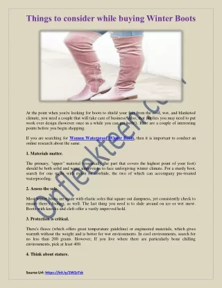 things to consider while buying winter boots