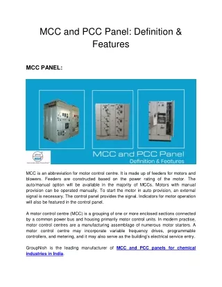mcc and pcc panel definition features