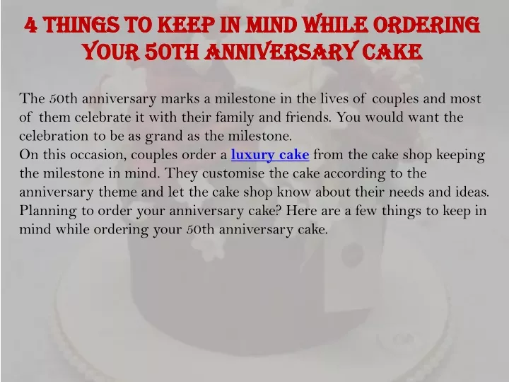 4 things to keep in mind while ordering your 50th