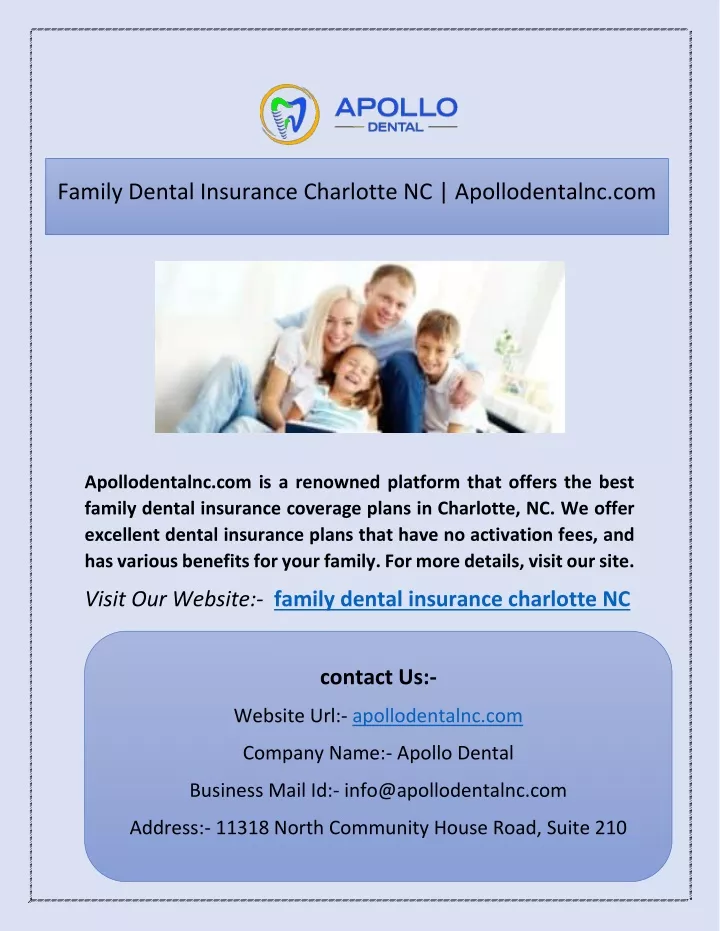 family dental insurance charlotte