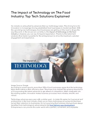 The Impact of Technology on the Food Industry_ Top Tech Solutions Explained