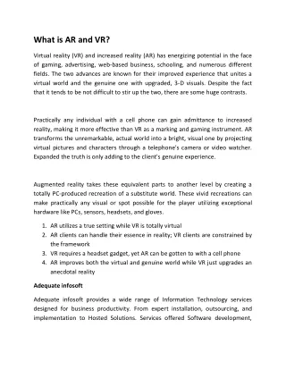 what is ar and vr