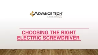 choosing the right electric screwdriver