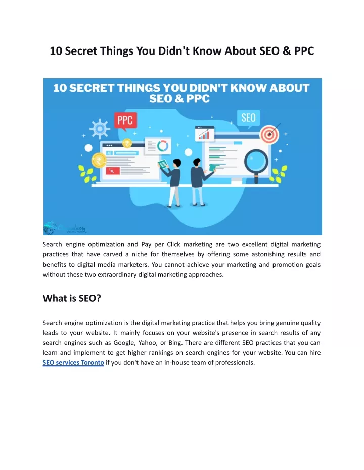 10 secret things you didn t know about seo ppc