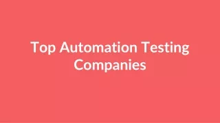 top automation testing companies