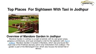 Top Places  For Sightseen With Taxi in Jodhpur