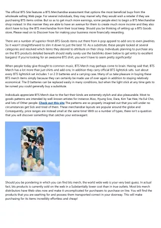 the official bts site features a bts merchandise