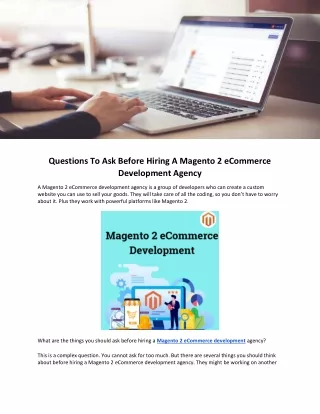 Questions To Ask Before Hiring A Magento 2 eCommerce Development Agency