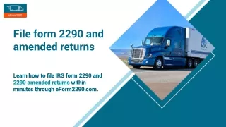 File form 2290 and amended returns