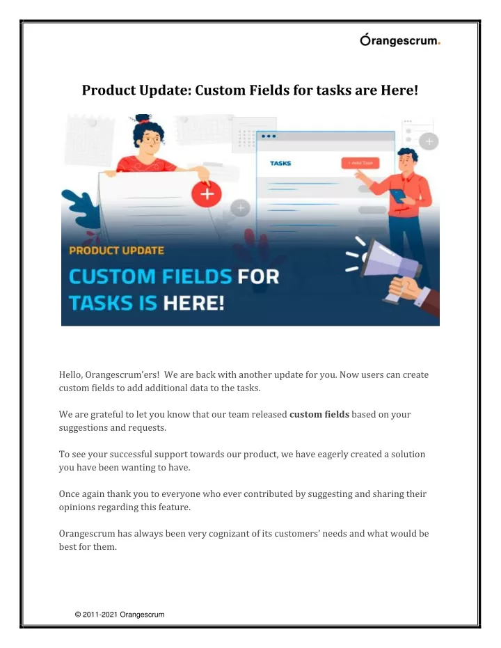 product update custom fields for tasks are here
